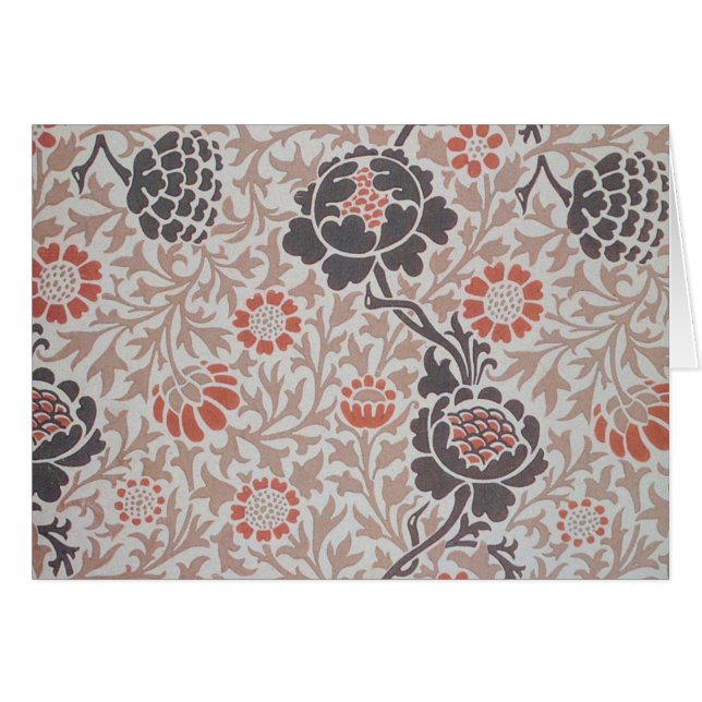 William Morris Grafton Botanisk Konst Design Hälsningskort (Framsidan Horizontal)