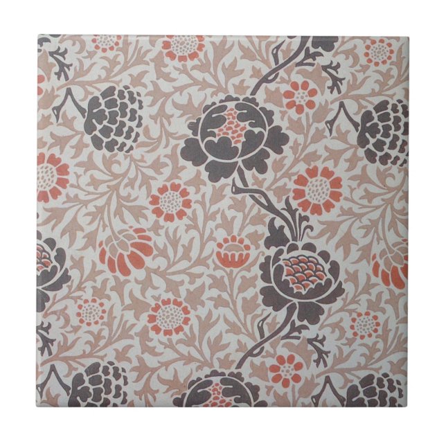 William Morris Grafton Botanisk Konst Design Kakelplatta (Framsidan)