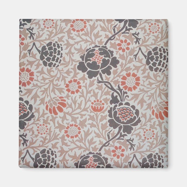 William Morris Grafton Botanisk Konst Design Magnet (Framsidan)