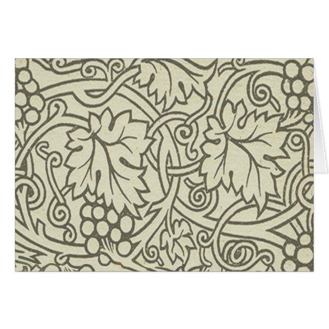 William Morris grågrön druvranka mönster Hälsningskort (Framsidan Horizontal)