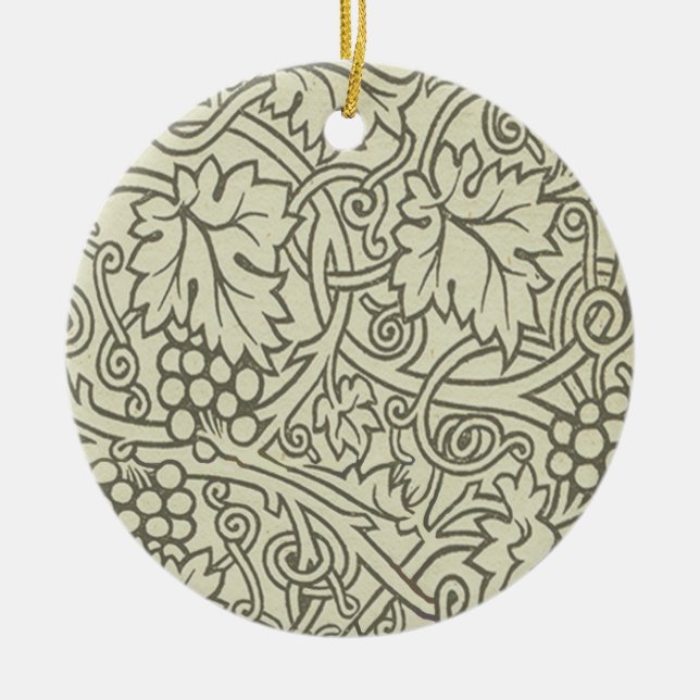 William Morris grågrön druvranka mönster Julgransprydnad Keramik (Framsidan)