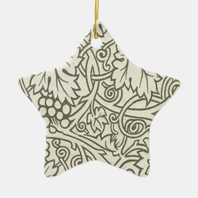 William Morris grågrön druvranka mönster Julgransprydnad Keramik (Framsidan)