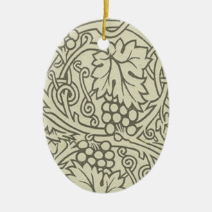 William Morris grågrön druvranka mönster Julgransprydnad Keramik