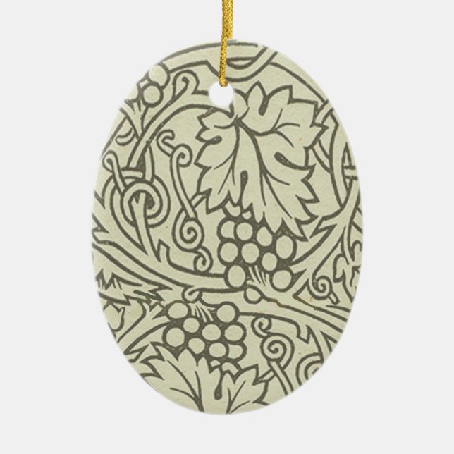 William Morris grågrön druvranka mönster Julgransprydnad Keramik (Framsidan)