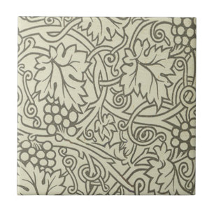 William Morris grågrön druvranka mönster Kakelplatta