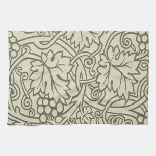 William Morris grågrön druvranka mönster Kökshandduk