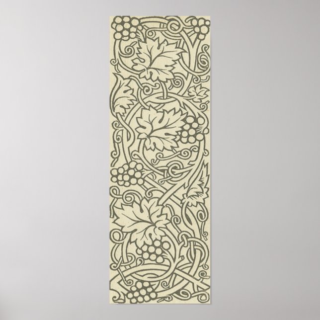 William Morris grågrön druvranka mönster Poster (Framsidan)