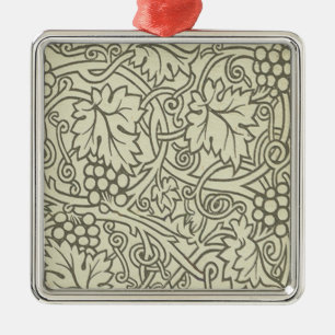 William Morris grågrön druvrankemönster Julgransprydnad Metall