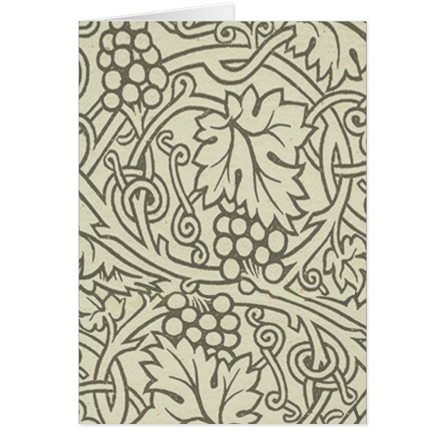 William Morris grågrön druvvinemönster Hälsningskort (Framsidan)