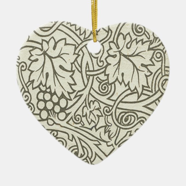William Morris grågrön druvvinemönster Julgransprydnad Keramik (Framsidan)