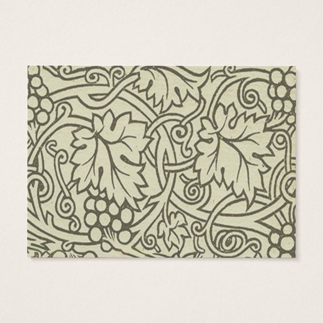 William Morris grågrön druvvinemönster Visitkort (Baksidan)