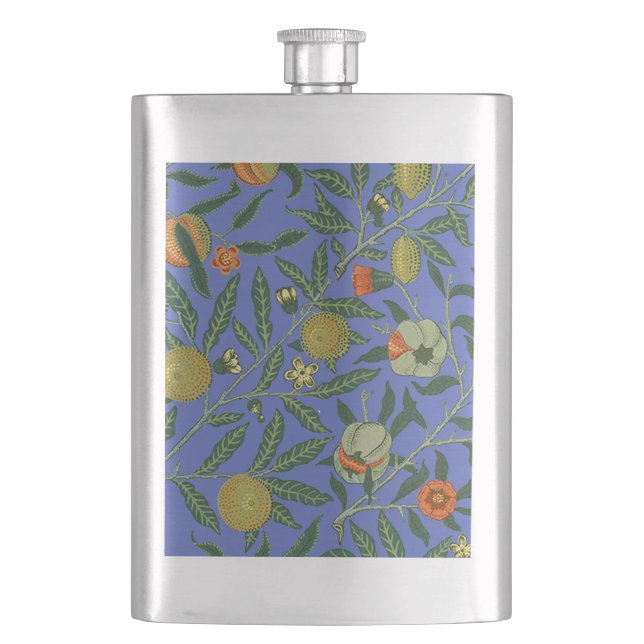 William Morris Granatäpple Blå Färgrik Tapet Fickplunta (Framsidan)