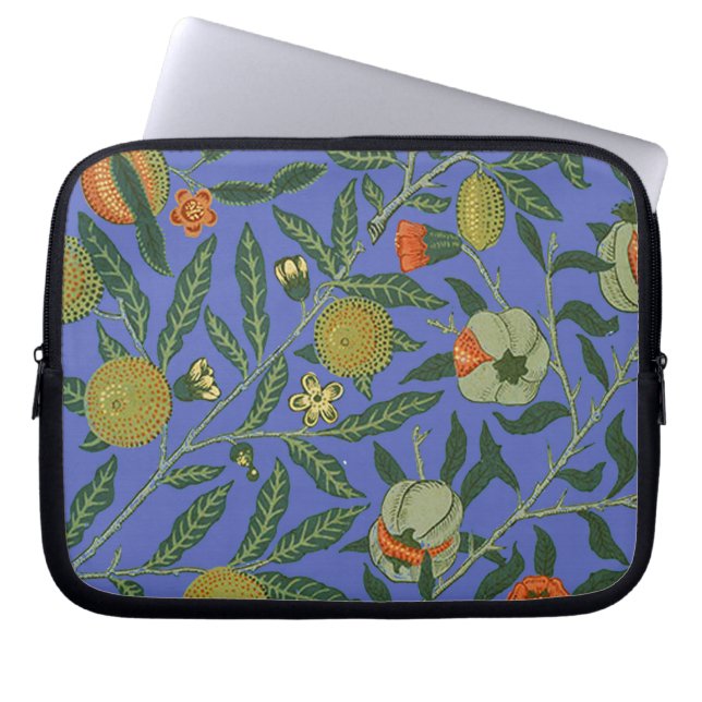 William Morris Granatäpple Blå Färgrik Tapet Laptop Fodral (Framsidan)