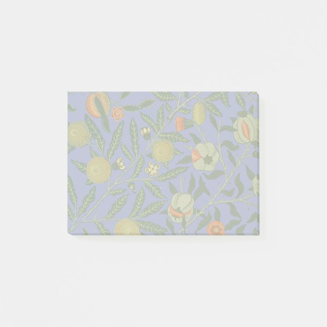 William Morris Granatäpple Blå Färgrik Tapet Post-it Block (Framsida)