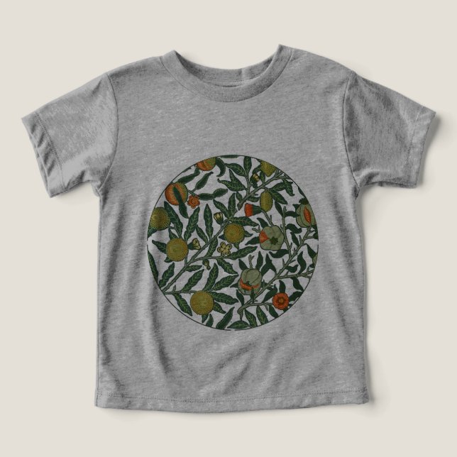William Morris Granatäpple Blå Färgrik Tapet T-shirt (Design Framsida)