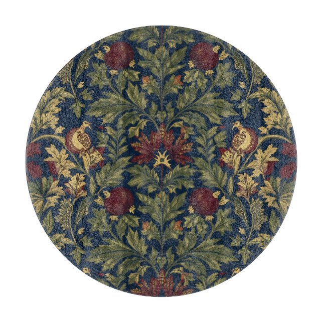 William Morris Granatäpple Blommig Marin Mönster (Framsidan)