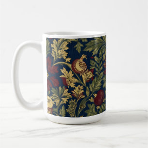 William Morris Granatäpple Blommig Marin Mönster Kaffemugg