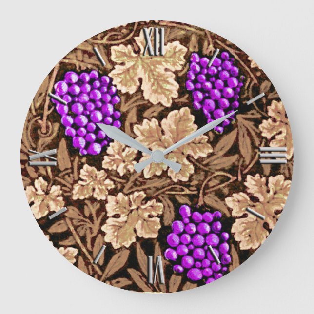 William Morris Grapevine, Brown och Lila Stor Klocka (Framsida)