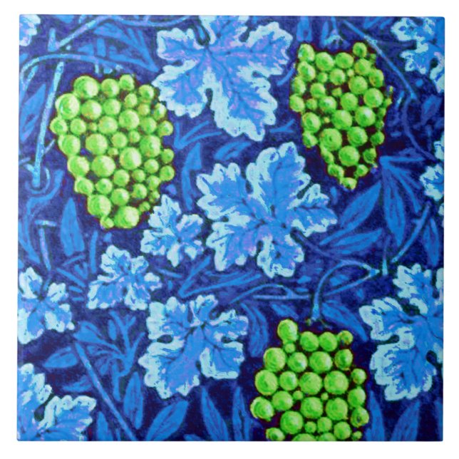 William Morris Grapevine, Cobalt Blue Kakelplatta (Framsidan)