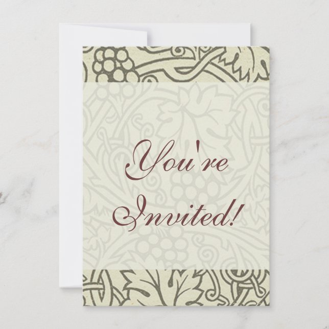 William Morris Grapevine Sage Tapet Inbjudningar (Framsida)