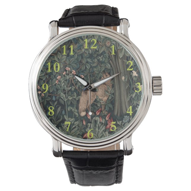William Morris Greenery Fox Wildlife Armbandsur (Framsida)