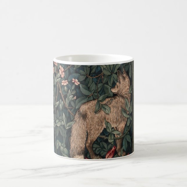 William Morris Greenery Fox Wildlife Art Kaffemugg (Center)
