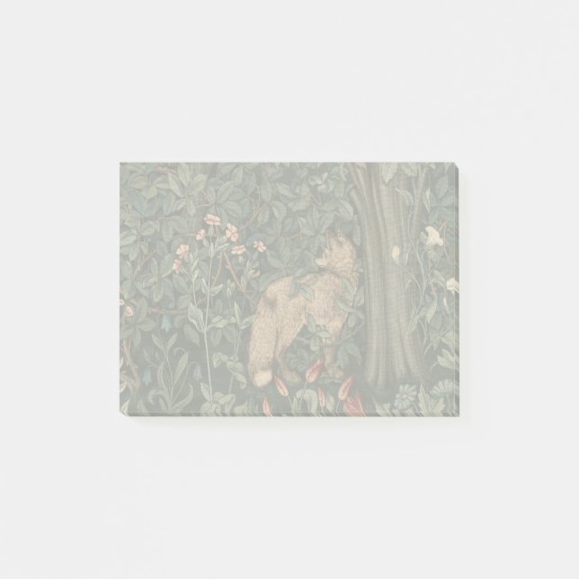 William Morris Greenery Fox Wildlife Art Post-it Block (Framsida)