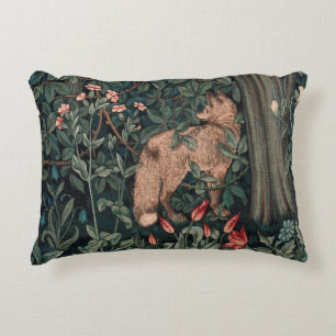 William Morris Greenery Fox Wildlife Art Prydnadskudde