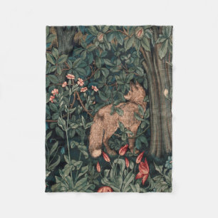 William Morris Greenery Fox Wildlife Fleecefilt
