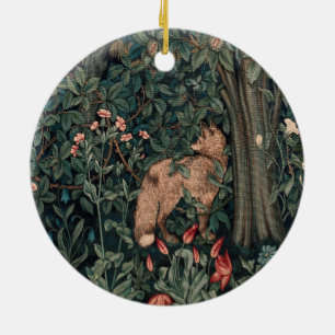 William Morris Greenery Fox Wildlife Julgransprydnad Keramik