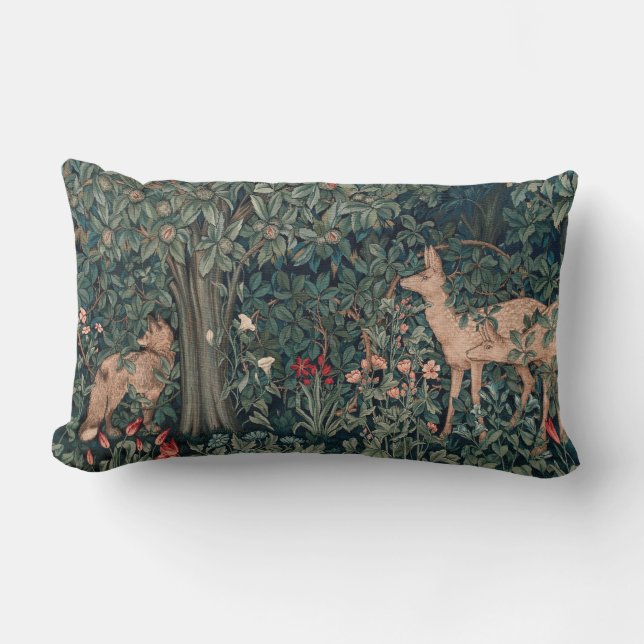 William Morris Greenery Fox Wildlife Lumbarkudde (Framsida)