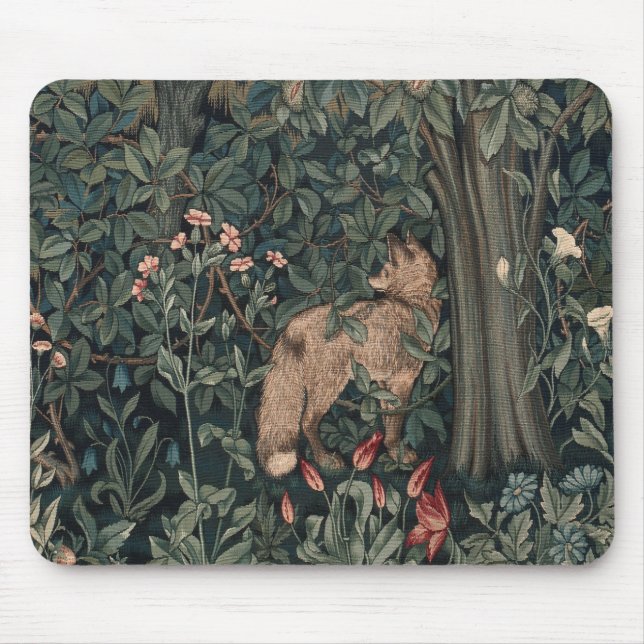 William Morris Greenery Fox Wildlife Musmatta (Framsidan)