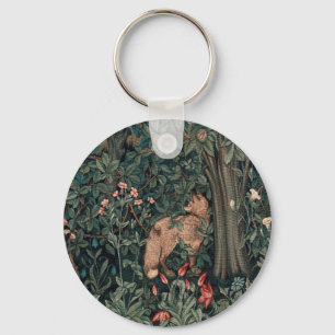 William Morris Greenery Fox Wildlife Nyckelring