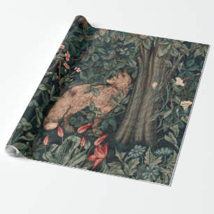 William Morris Greenery Fox Wildlife Presentpapper