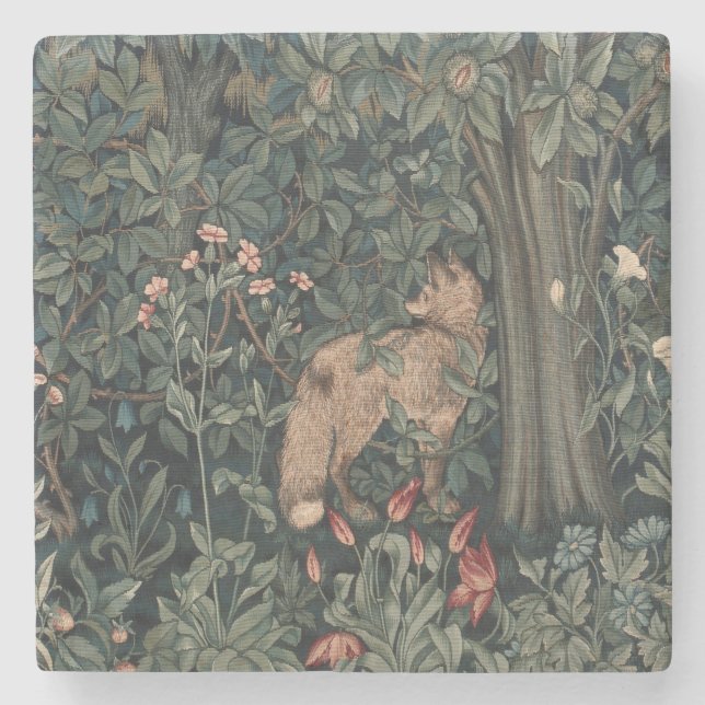 William Morris Greenery Fox Wildlife Stenunderlägg (Framsidan)