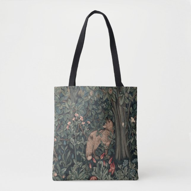 William Morris Greenery Fox Wildlife Tygkasse (Framsida)