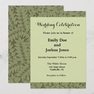 William Morris Gren Lövs Tapet Inbjudningar