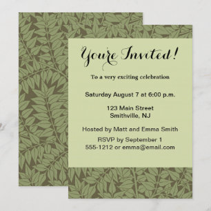 William Morris Gren Lövs Tapet Inbjudningar