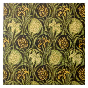 William Morris Grön Tulpan Lilja Tapet Kakelplatta