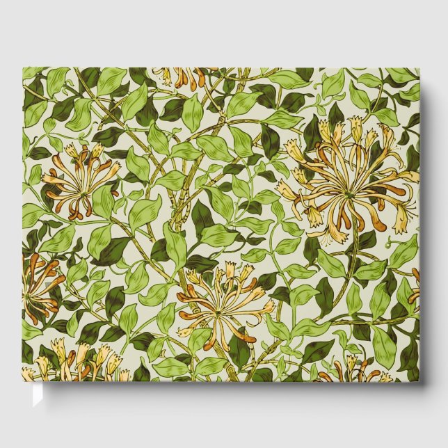 William Morris Grön Vintergrön Blommig Tapet Gästböcker (Framsida)