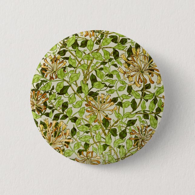 William Morris Grön Vintergrön Blommig Tapet Knapp (Framsida)