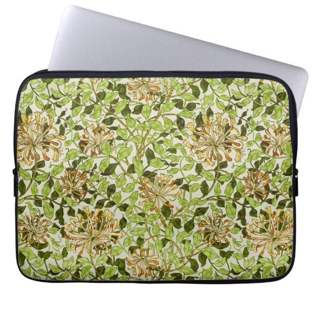 William Morris Grön Vintergrön Blommig Tapet Laptop Fodral (Framsidan)