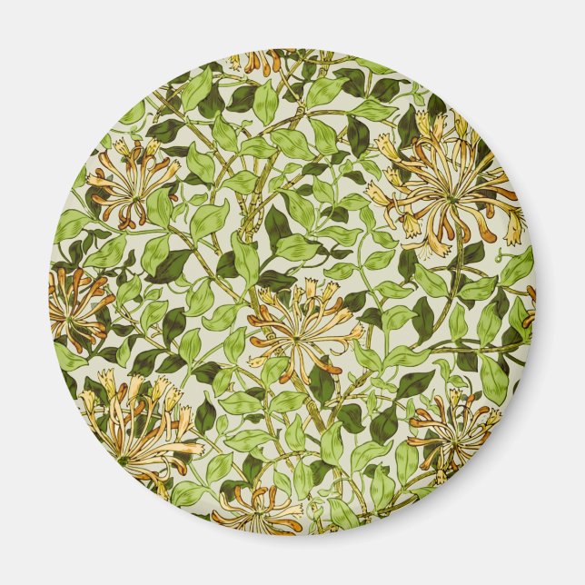 William Morris Grön Vintergrön Blommig Tapet Magnet (Framsidan)