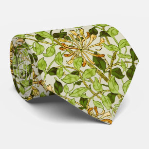 William Morris Grön Vintergrön Blommig Tapet Slips
