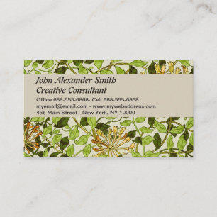 William Morris Grön Vintergrön Blommig Tapet Visitkort