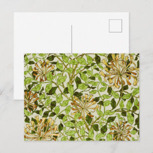 William Morris Grön Vintergrön Blommig Tapet Vykort