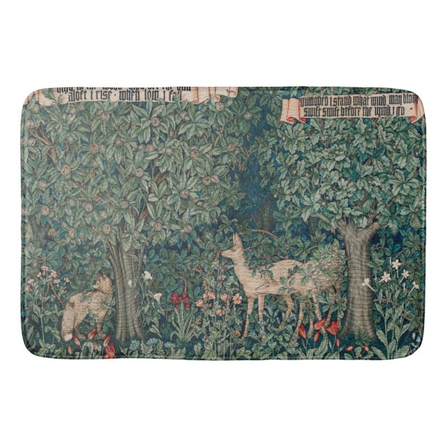 William Morris Grönska Skog Djur Botanisk Badrumsmatta (Framsidan)