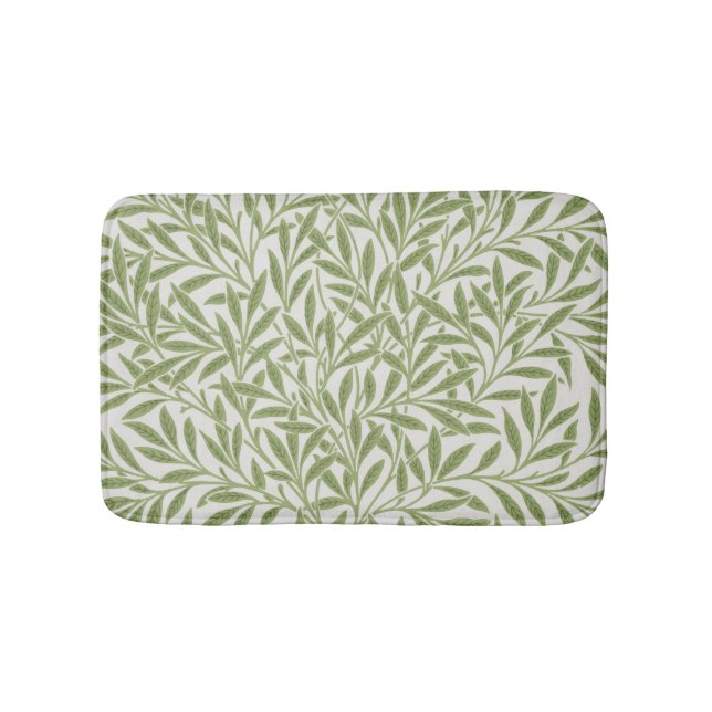 William Morris grönt blomster botaniskt mönster Badrumsmatta (Framsidan)
