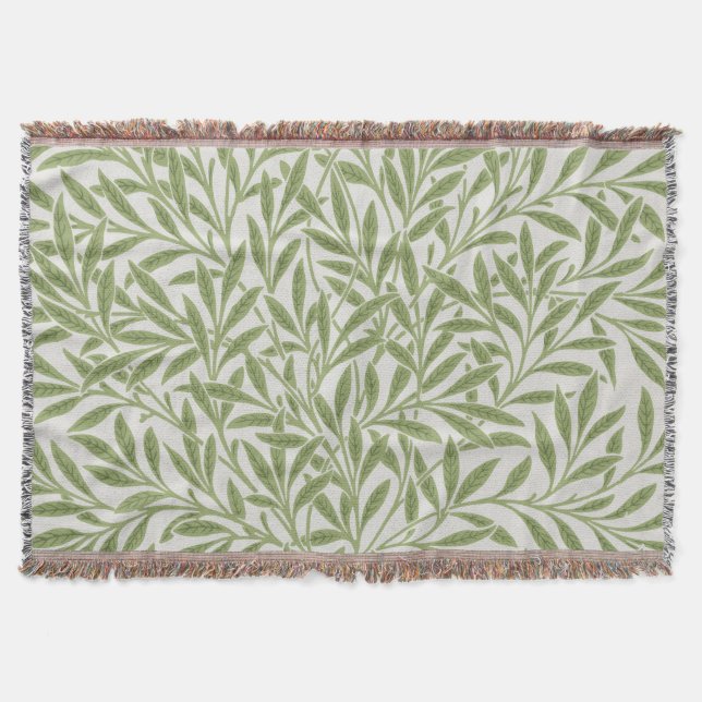 William Morris grönt blomster botaniskt mönster Filt (Framsidan)