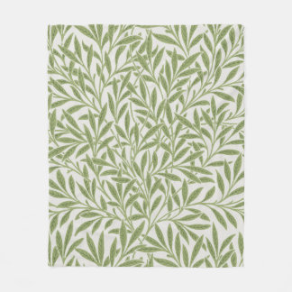 William Morris grönt blomster botaniskt mönster Fleecefilt